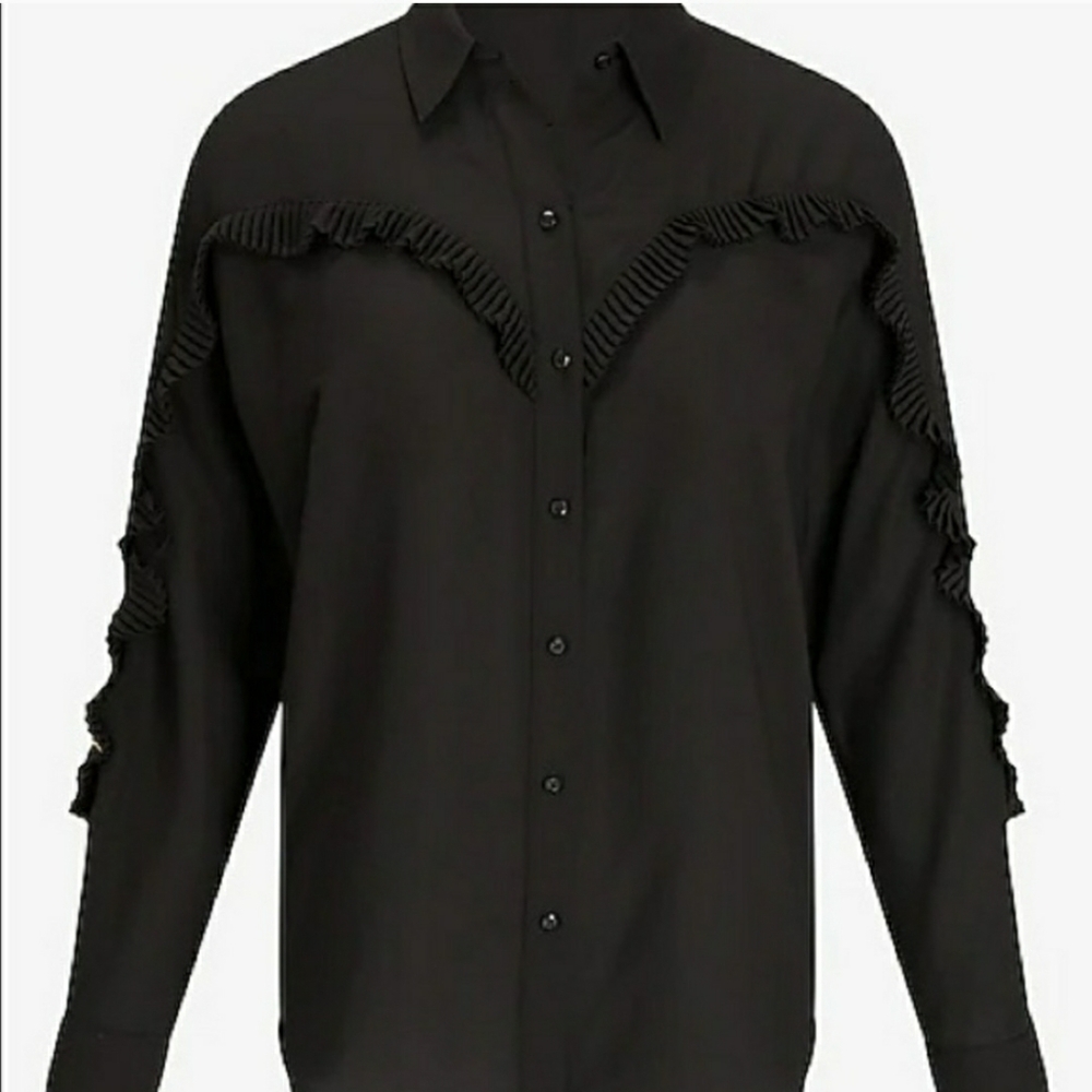 Express Western Ruffle Blouse XS - Picture 3 of 7